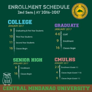 Enrollment Schedule 2017